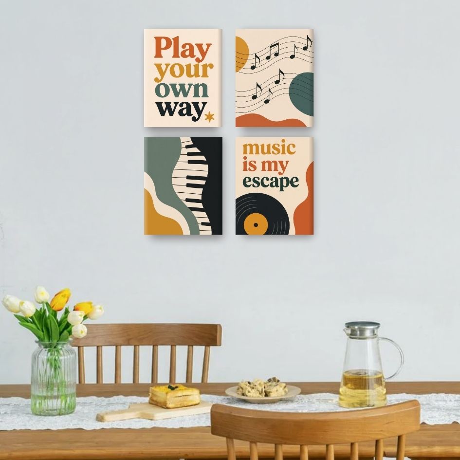 4 Mini Paintings - Music Set
