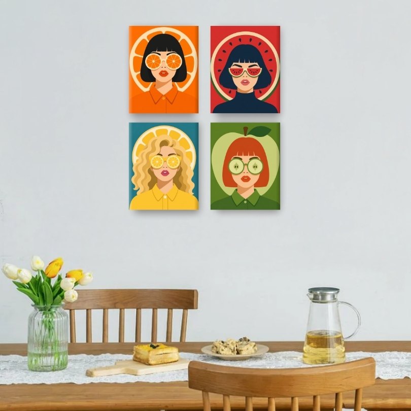 4 Mini Paintings - Tropicana Set