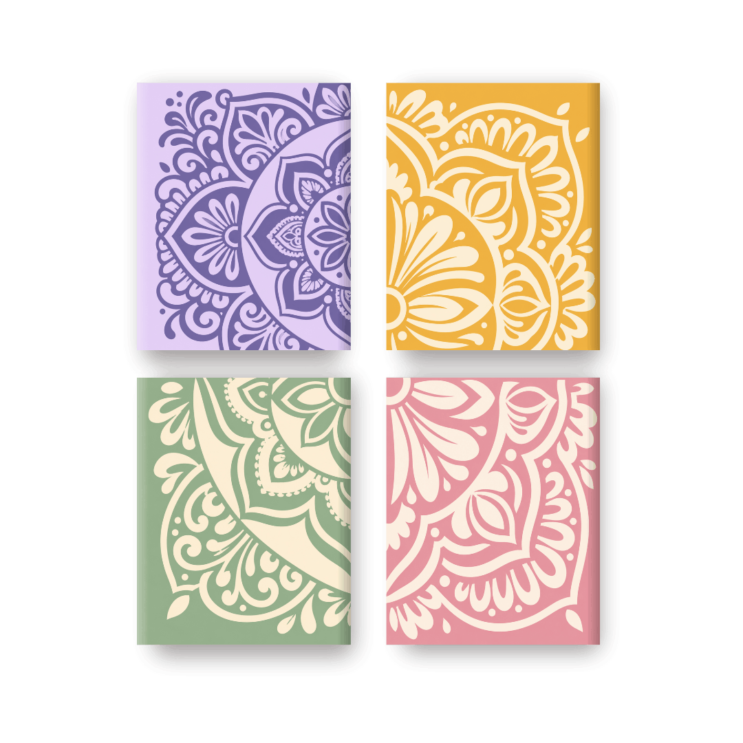 4 Mini-tableaux - Ensemble Mandala - Peinture par numéros