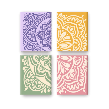 4 Mini-tableaux - Ensemble Mandala - Peinture par numéros