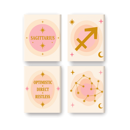4 Mini-tableaux - Set Sagittaire - Peinture par numéros