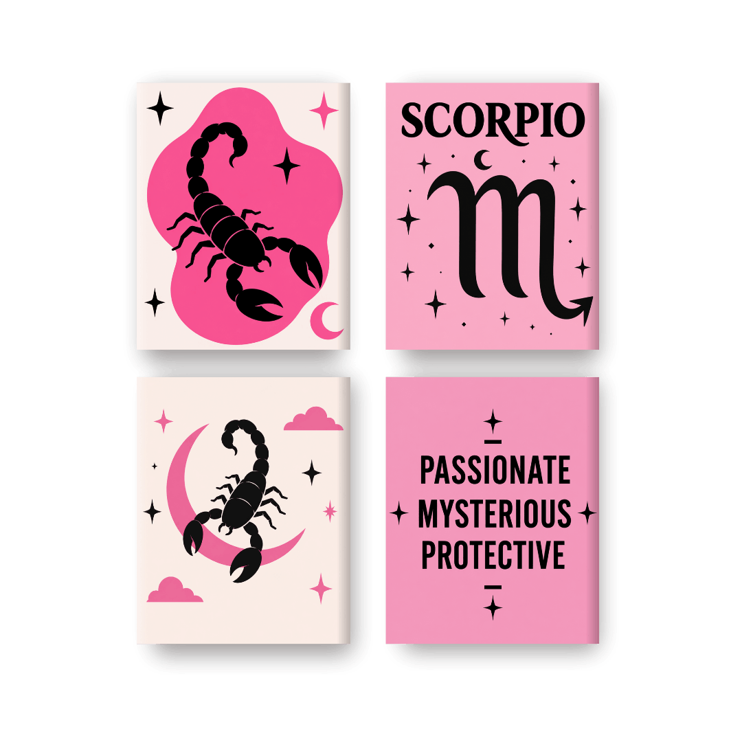 4 Mini-tableaux - Ensemble Scorpion - Peinture par numéros