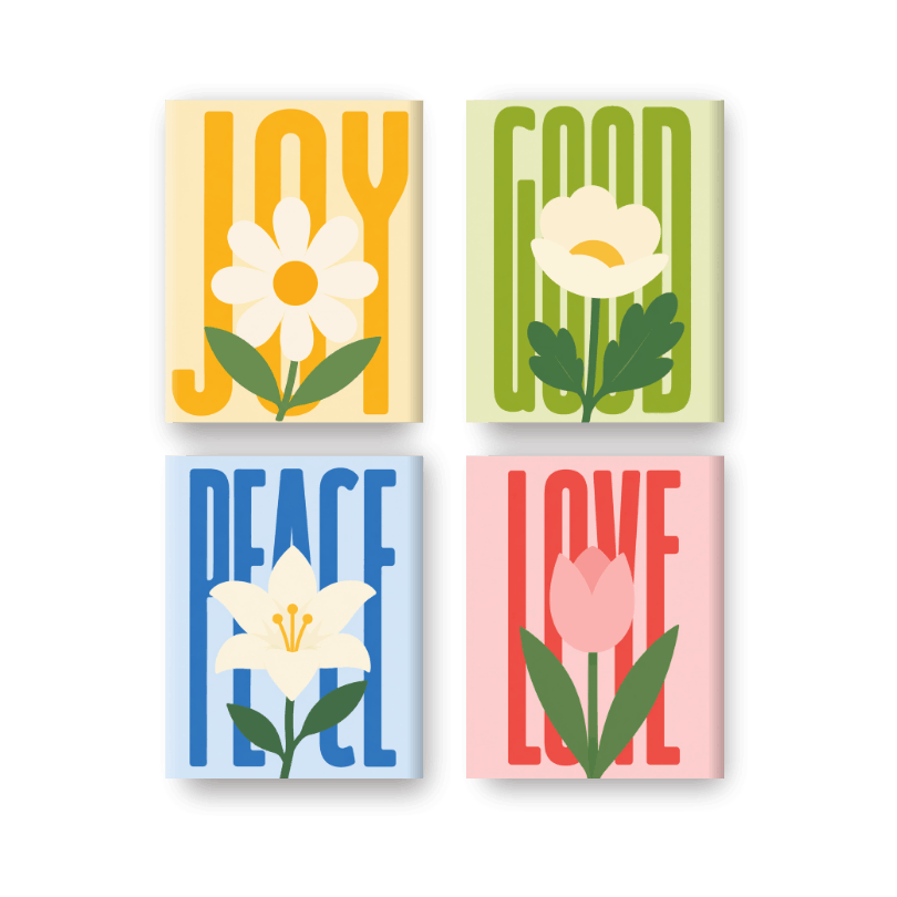 4 Mini Paintings - Joy Set - Paint by numbers