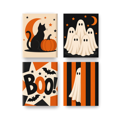 4 Mini Paintings - Boo Crew Set - Paint by numbers