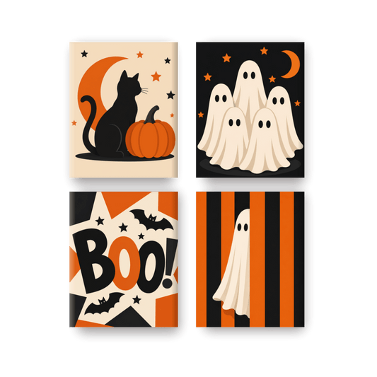 4 Mini Paintings - Boo Crew Set - Paint by numbers