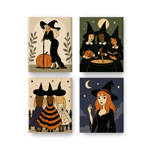 4 Mini Paintings - Witching Hour Set - Paint by numbers