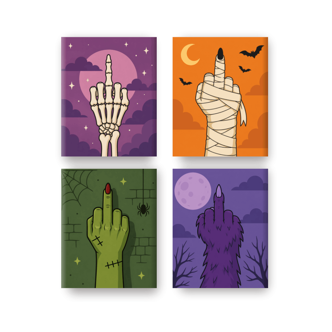 4 Mini Paintings - Zero Boos Given Set