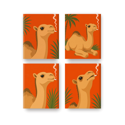 4 Mini Paintings - Smoking Camel Set - Paint by numbers