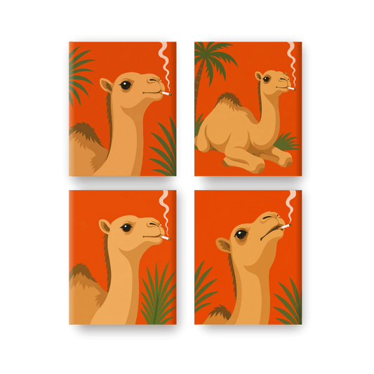 4 Mini Paintings - Smoking Camel Set - Paint by numbers
