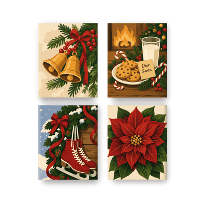 4 Mini Paintings - Christmas Comforts Set - Paint by numbers