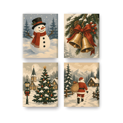 4 Mini Paintings - Christmas Traditions Set - Paint by numbers