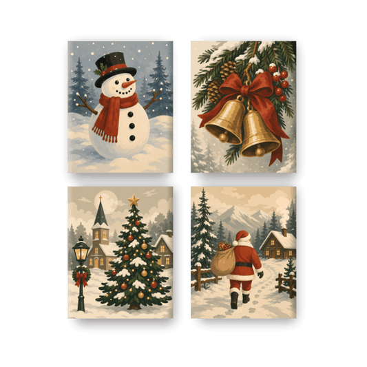 4 Mini Paintings - Christmas Traditions Set - Paint by numbers