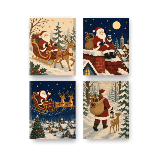 4 Mini Paintings - Santa's Journey Set - Paint by numbers
