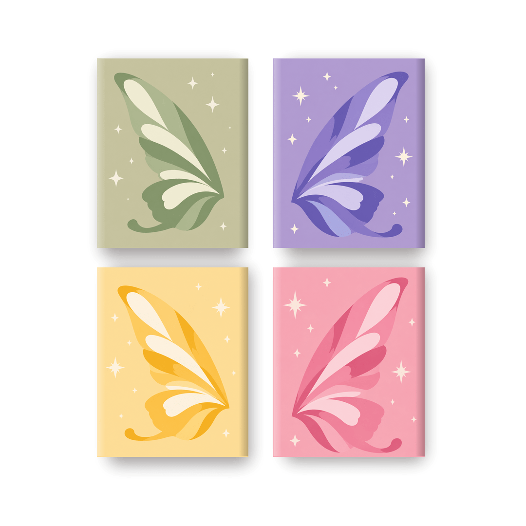 4 Mini Paintings - Fairy Wings Set
