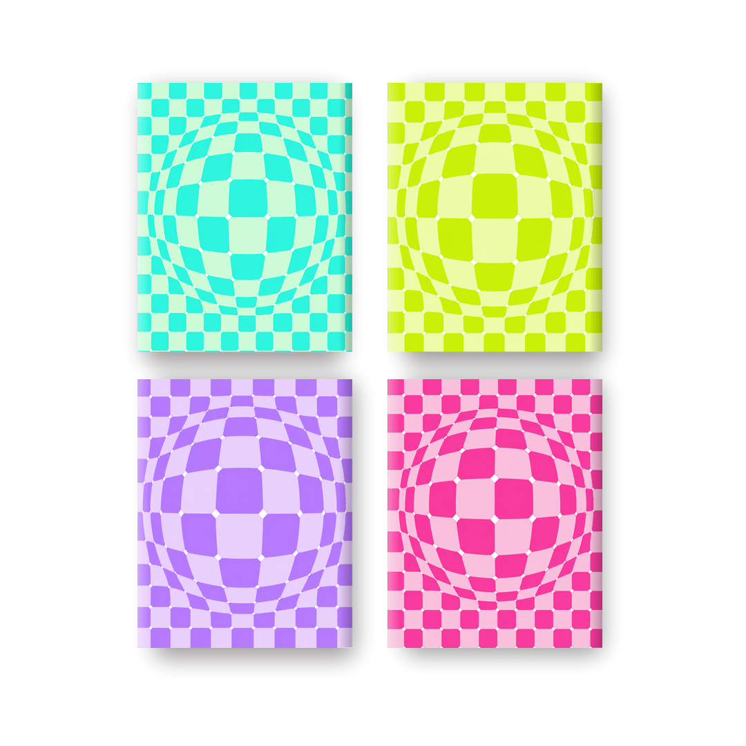 4 Mini Paintings - Optical Color Burst Set - Paint by numbers