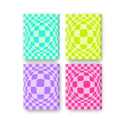4 Mini Paintings - Optical Color Burst Set - Paint by numbers