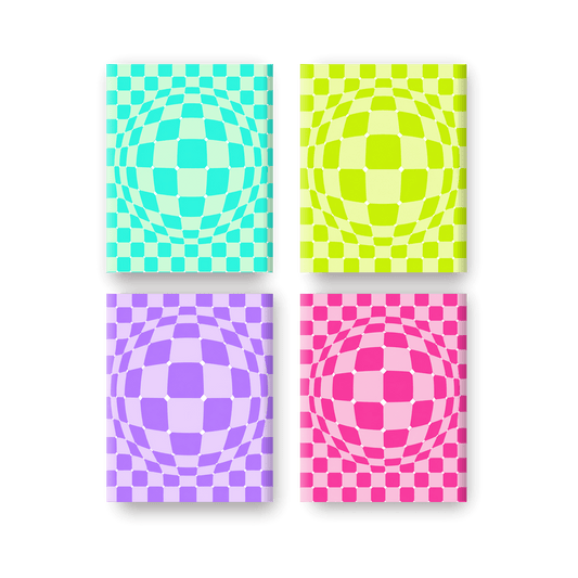 4 Mini Paintings - Optical Color Burst Set - Paint by numbers