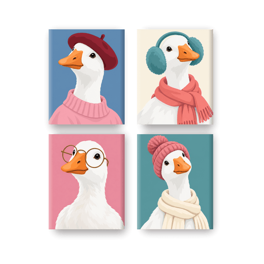 4 Mini Paintings - Chilly & Charming Set