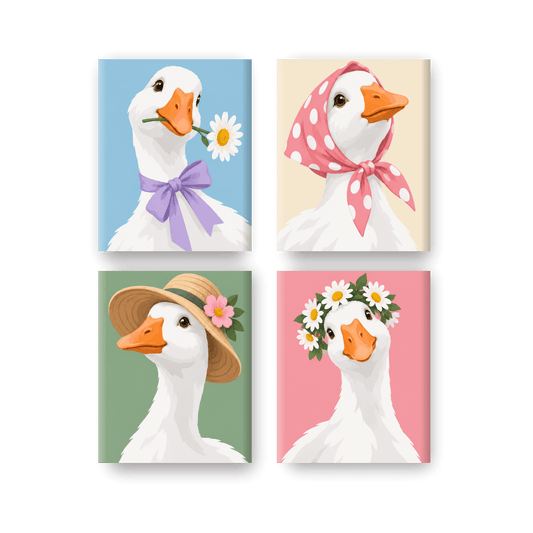 4 Mini Paintings - Garden Darlings Set