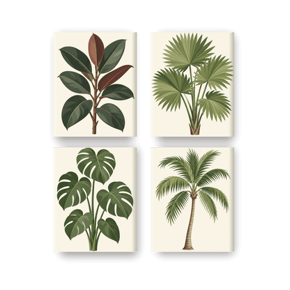 4 Mini Paintings - Lush Botanicals Set