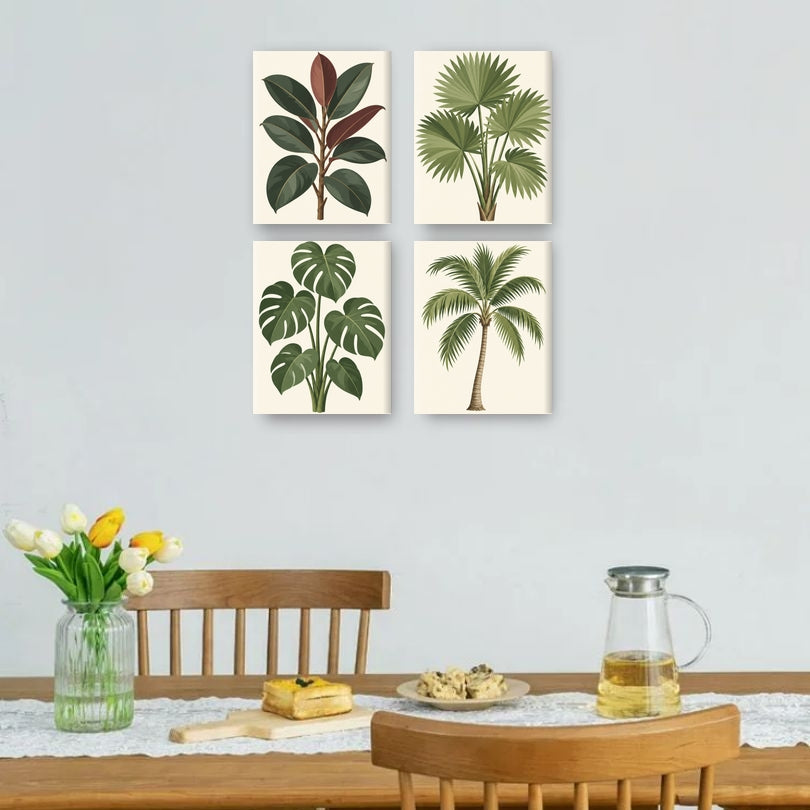 4 Mini Paintings - Lush Botanicals Set