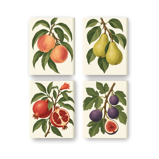 4 Mini Paintings - Orchard Treasures Set