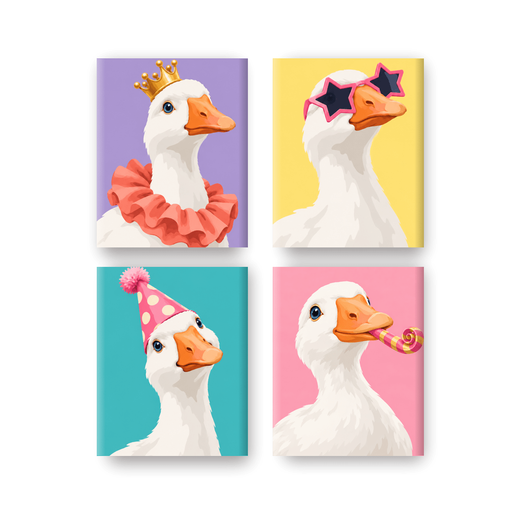 4 Mini Paintings - Party Honkers Set