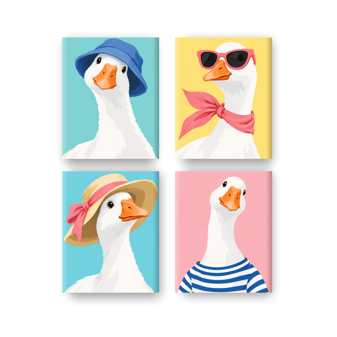 4 Mini Paintings - Sunny Honkers Set