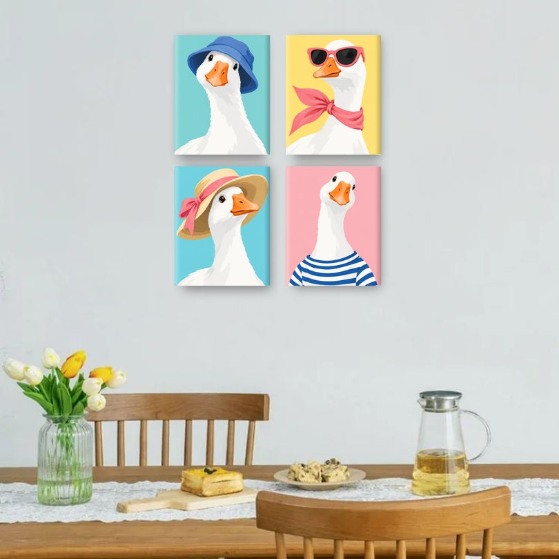 4 Mini Paintings - Sunny Honkers Set