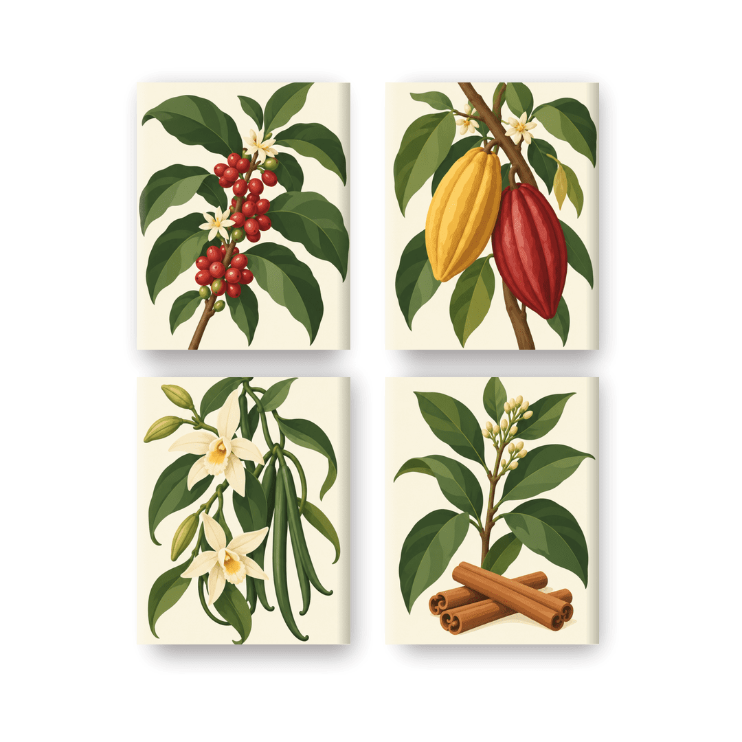 4 Mini Paintings - Tropical Flavors Set