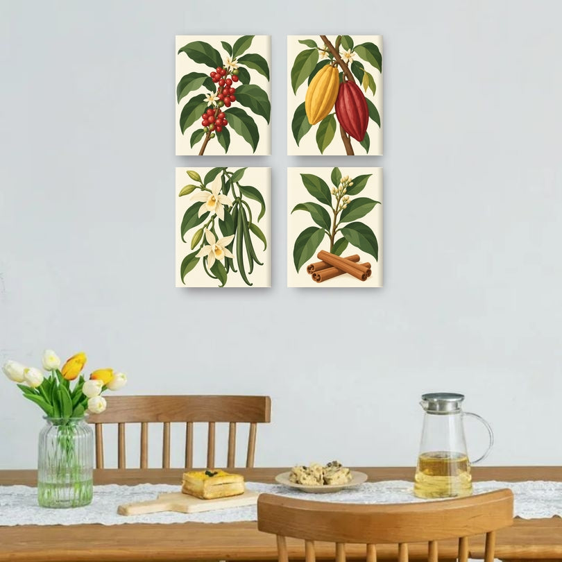 4 Mini Paintings - Tropical Flavors Set