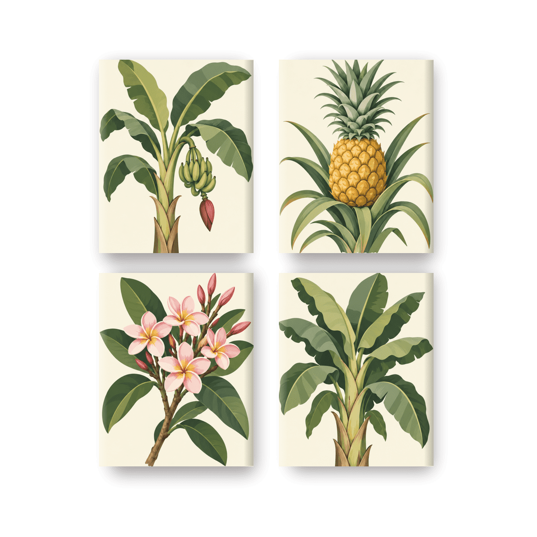 4 Mini Paintings - Tropical Treasures Set