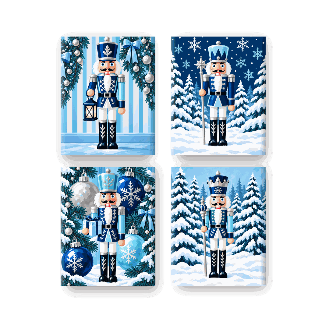 4 Mini Paintings - Frosted Blue Parade Set
