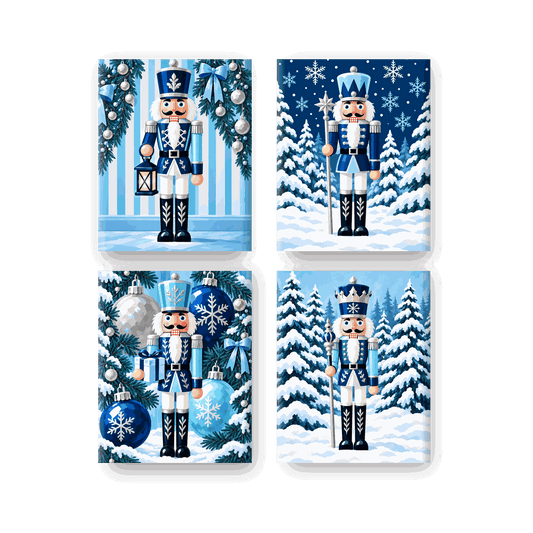 4 Mini Paintings - Frosted Blue Parade Set