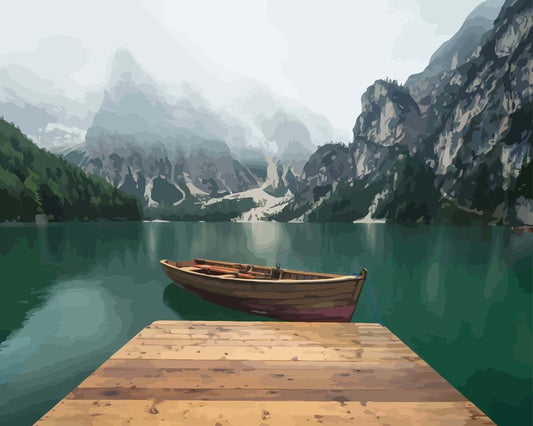 Paint by numbers - Mountains and Lakes in the Dolomites | Paint by Numbers
