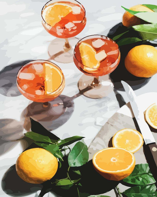 Paint by numbers - Orange Summer Drinks | Paint by Numbers
