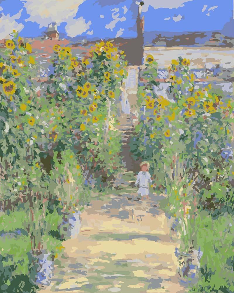 Paint by numbers - The Artist's Garden at Vetheuil - Claude Monet | Paint by Numbers