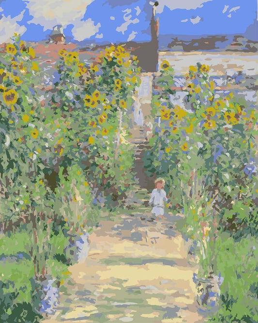 Paint by numbers - The Artist's Garden at Vetheuil - Claude Monet | Paint by Numbers