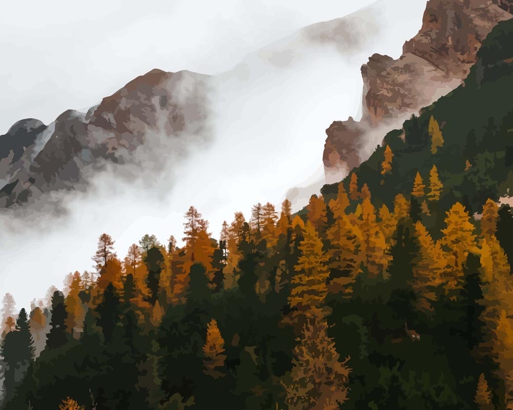Paint by numbers - Autumn Alpine Forest | Paint by Numbers