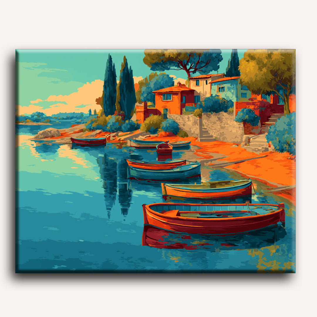 Mediterranean Harbor | Paint by Number