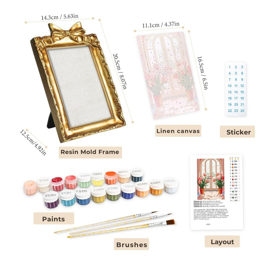 Mini Painting with Picture Frame – product contents