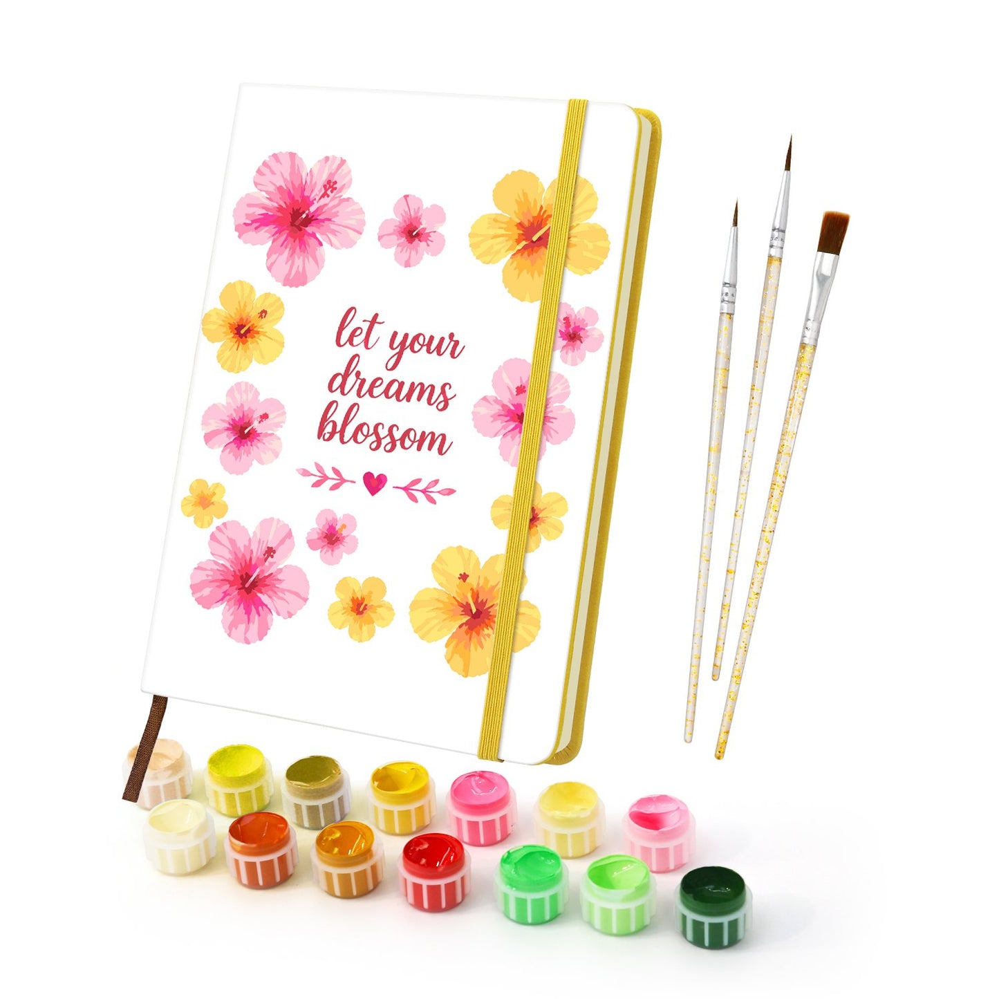 Paint by Number Notebook - Tropical Blossoms