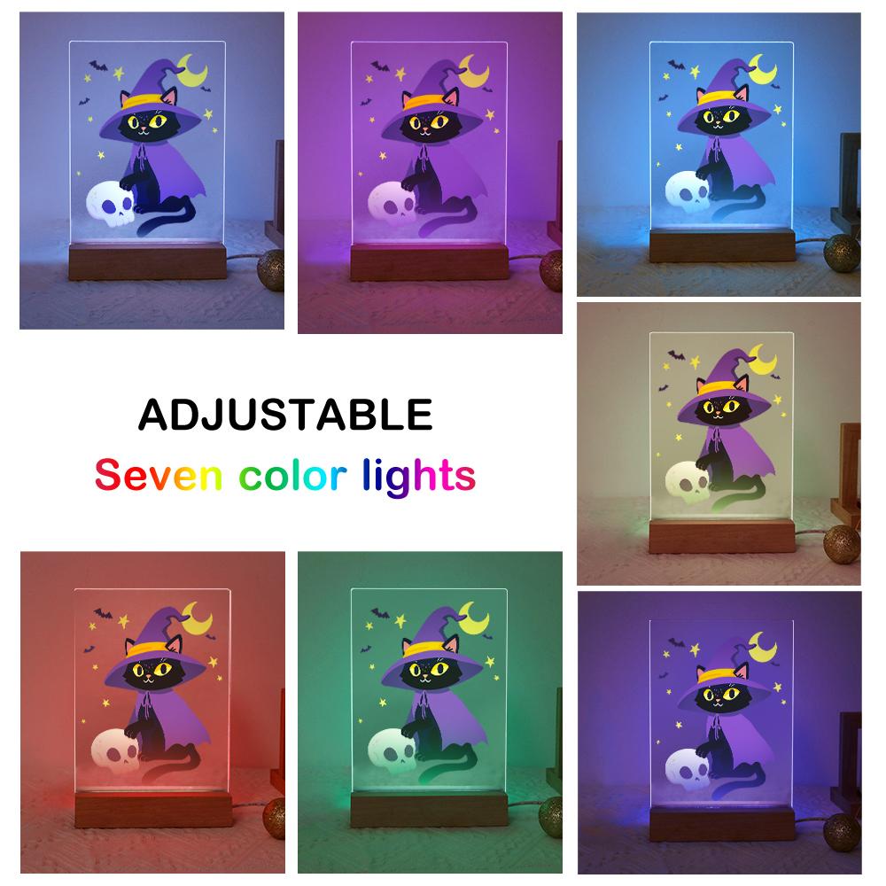 Paint by Number Halloween Lamp - Witchy Cat