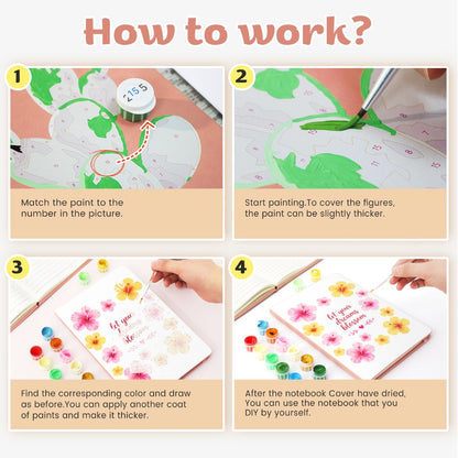 Paint by Number Notebook - Tropical Blossoms