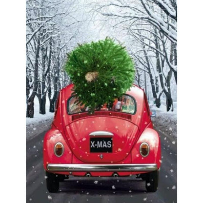 Paint by numbers - Car with Christmas tree