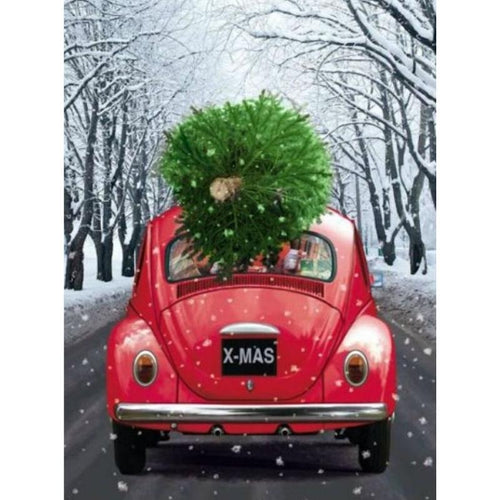 Paint by numbers - Car with Christmas tree