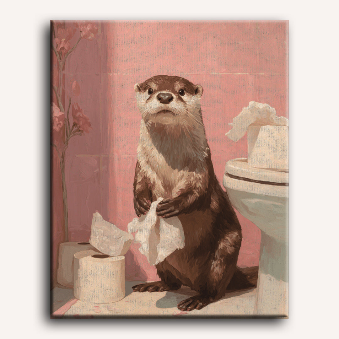 Otter in the toilet | Paint by Number