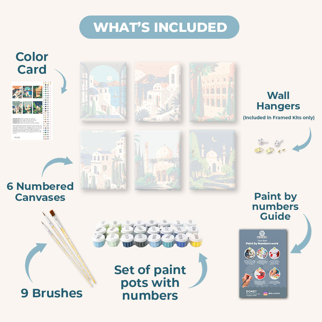 6 Mini Paintings | Beautiful Landscapes Set