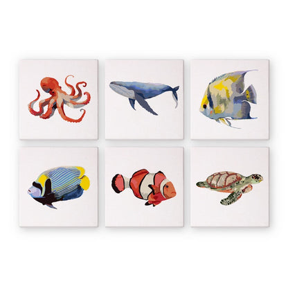 6 Mini Paintings - Fish Set-Paint by numbers