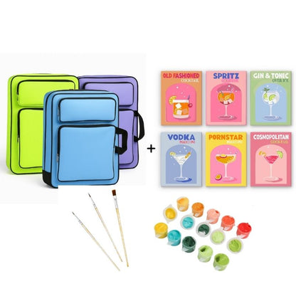 Paint by Numbers Travel Bundle – Colorful Cocktail Set + Travel Bag-Paint by numbers